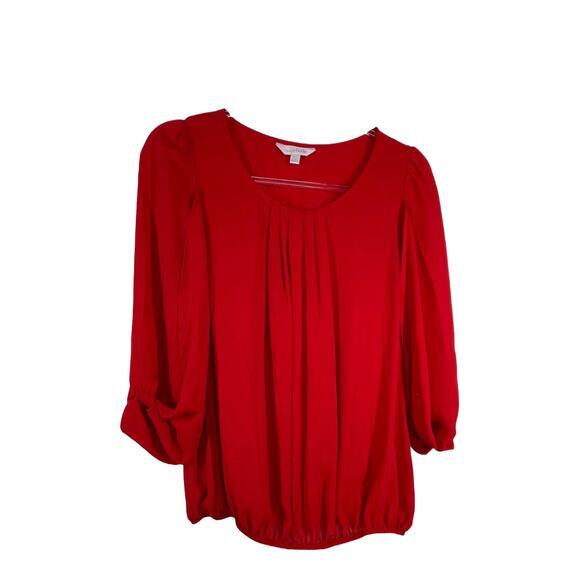 Charming Charlie Womens‎ Size M Blouse Split Sleeve Red - Picture 1 of 5